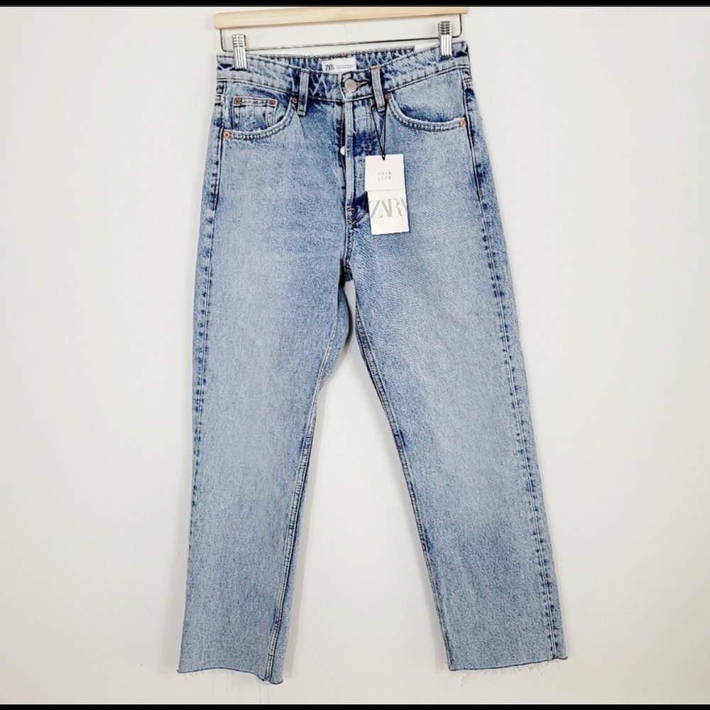 NWT Zara high rise straight leg jeans